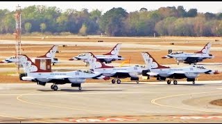 Entire USAF Thunderbirds Fleet Departs at Same Time ATC Included [upl. by Anneirda]