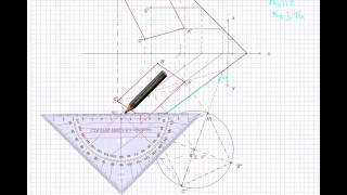 Konstrukcija projekcija pravilne ÄŤetvorostrane piramide [upl. by Ablasor]