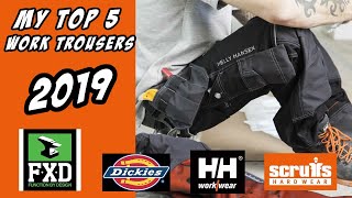 My Top 5 Work Trousers Reviewed in 2019 Includes FXD Dickies Helly Hansen and Scuffs Work Trousers [upl. by Laird]