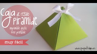 Cómo hacer caja pirámide para regalo [upl. by Brabazon876]