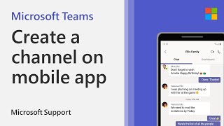 How to create a channel on the Microsoft Teams mobile app  Microsoft [upl. by Lamar]