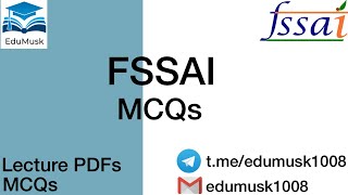 FSSAI 2021 FSSAI MCQ QUESTIONS  1000 MCQS [upl. by Carlyle]