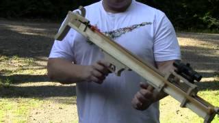 Homemade bullpup crossbow Accuracy and power for under 20 Euros [upl. by Harper]