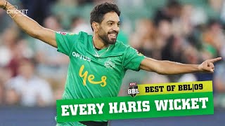 Every one of Haris Raufs blistering wickets from maiden BBL  KFC BBL09 [upl. by Assenav273]