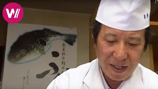 Fugu  how to prepare the deadly pufferfish as shown by quotUoseiquot chef Rikizo Okamoto  Tokyo [upl. by Eisyak740]