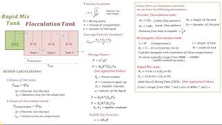 Flocculation Tank Design Calculations  RAPID MIX AND FLOCCULATION Water Treatment [upl. by Wivestad58]