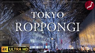 【4K】Walk in Roppongi Tokyo Japan  六本木 イルミネーション [upl. by Anirahs570]