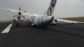 Flybe Plane Crash Lands at Amsterdams Schiphol Airport [upl. by Lunseth616]