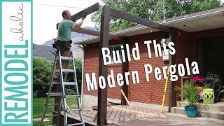 How to Build a Pergola on a Deck DIY Modern Pergola Tutorial [upl. by Adnohsed]