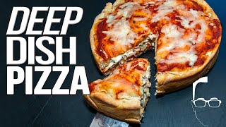 EASY HOMEMADE DEEP DISH PIZZA RECIPE  SAM THE COOKING GUY 4K [upl. by Annauj]