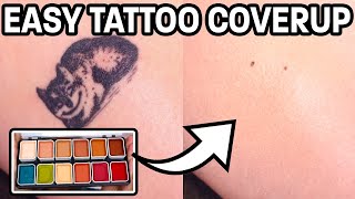 HOW TO COVER UP A TATTOO W MAKEUP  WATERPROOF [upl. by Laira]