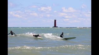 Surfing on Lake Michigan in Sheboygan [upl. by Mccoy44]