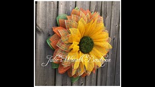 Burlap Sunflower Wreath Tutorial  Easy Front Door Wreath [upl. by Holey]