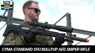 CYMA Standard SVU Bullpup AEG Airsoft Sniper Rifle w MLOK Handguard Review [upl. by Coriss98]