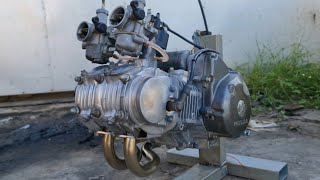 i build 1 cylinder to 2 cylinder engine to increase power [upl. by Pilloff]