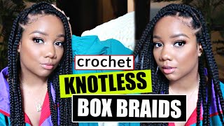 🔥Easy CROCHET KNOTLESS BOX BRAIDS 🚫NO RUBBERBANDS  ANYONE can do [upl. by Yentruok282]