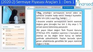 Sermaye Piyasası Araçları 1 Online Ders 1 [upl. by Leanahtan]