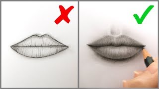 Donts amp Dos How to Draw Realistic Lips Mouth – Easy Step by Step Tutorial for Beginners 2019 [upl. by Home948]