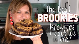 BEST ever BROOKIES recipe chocolate chip cookie brownies [upl. by Nedah]