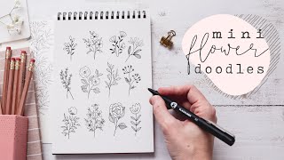 Mini Floral Doodles  Learn To Draw Simple Flowers [upl. by Wailoo]