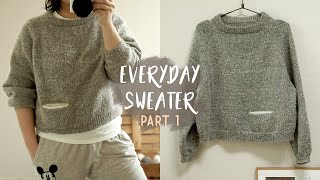 Knit your own Raglan Sweater PART 1│Everyday Sweater│Raglan sweater tutorial│For Beginners and You [upl. by Ajidahk747]