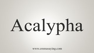 How To Say Acalypha [upl. by Rockel]