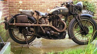 Legendary British Old Motorcycles Starting up after Many Years [upl. by Leuqram]