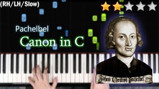 「鋼琴教學」Canon in C  卡農C大調 簡易版  Johann Pachelbel  EASY SLOW Piano Tutorial  Piano Cover 琴譜 [upl. by Atikkin]