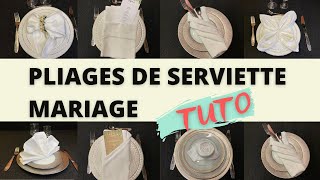 9 Pliages de serviette Mariage  Tuto [upl. by Dlabihcra720]