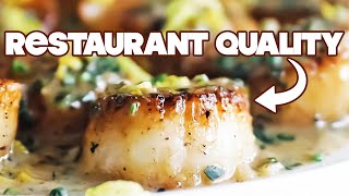 Perfect Pan Seared Sea Scallops Recipe  Lemon Chive Butter [upl. by Arymahs]