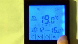 Allbrites All008 Touch Screen Thermostat  Setting the Program [upl. by Ciccia]