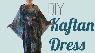 Easy DIY Kaftan Dress  Cover Up [upl. by Alehtse]