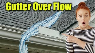 Water Flowing Over Gutters  Gutter Guard Overflow [upl. by Annaek643]