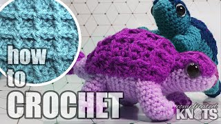 How to crochet ankylosaurs  with a waffle stitch tutorial [upl. by Eniamahs]