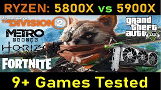 Ryzen 7 5800X vs Ryzen 9 5900X Gameplay Benchmarks AMD RX 6800XT Test in 7 Games [upl. by Asik]