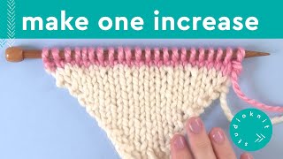 Make One Knitting Increase M1 M1L M1R [upl. by Ahsieyn117]