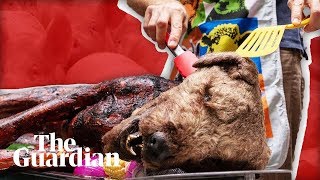 Graffiti and barbecued dogs ​have​​ vegan ​protests​ gone too far​​ [upl. by Imaj]