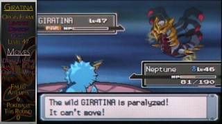 Pokemon Platinum Walkthrough Part 84 Catching Giratina Origin Forme in a Pokeball [upl. by Eiramnna]