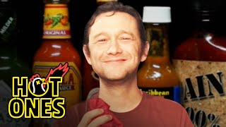 Joseph GordonLevitt Gets Cocky While Eating Spicy Wings  Hot Ones [upl. by Kus]