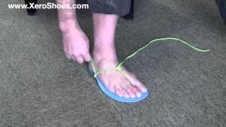 How to tie huaraches barefoot sandals  Xero Shoes [upl. by Alyaj]