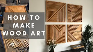 How To Make Geometric Wood Wall Art DIY [upl. by Arodal343]