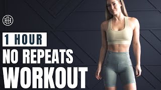 Power Hour 60MIN NO REPEAT Workout Full Body  Dumbbells [upl. by Mosera]