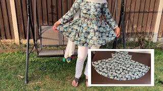 Beautiful short frock cutting and stitching easy tutorial [upl. by Huskamp44]