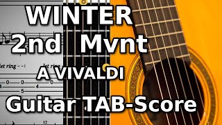 Winter  2nd Movement  A Vivaldi  TAB  Easy guitar version [upl. by Nwahsav882]