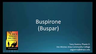 Buspirone 5HT1A agonist MOA Advantages over Benzodiazepines [upl. by Atsyrt695]