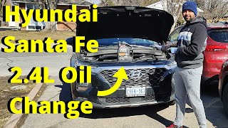 Oil Change in 2020 Hyundai Santa Fe 24L  20T [upl. by Nnylram]