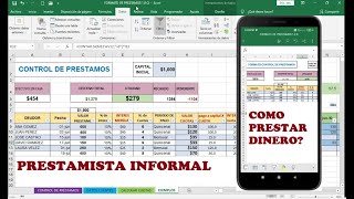 Como Prestar Dinero y ganar Intereses Prestamista Informal Control de Prestamos [upl. by Lennaj664]