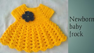 Crochet newborn baby frock Hindi part 1 [upl. by Humo]