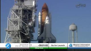 STS133 The Final Launch of Space Shuttle Discovery including T5 hold [upl. by Nima]