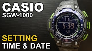 Casio SGW1000  Watch Settings Tutorial [upl. by Arihsay452]